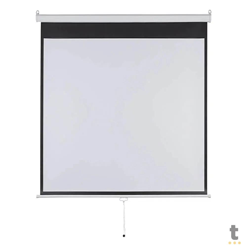 Tela De Projeção Retratil 97 Pols Multilaser AC351 1:1 (1.80 X 1.80m) Truedata